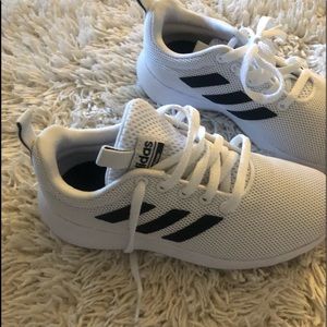 Adidas white black tennis shoes. Barely worn